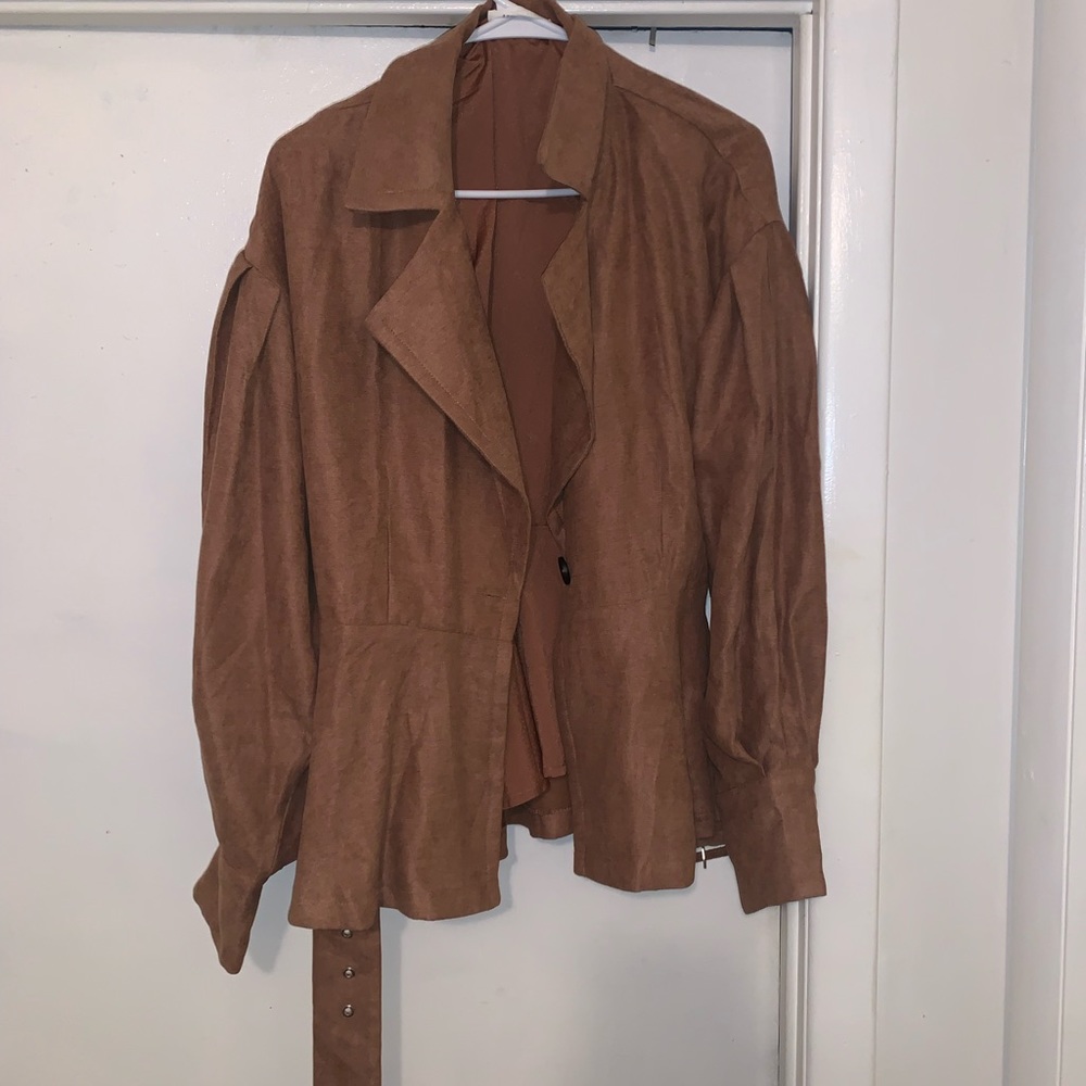 12th Tribe Brown Jacket with Belt Perfect for Fall and Winter Never worn